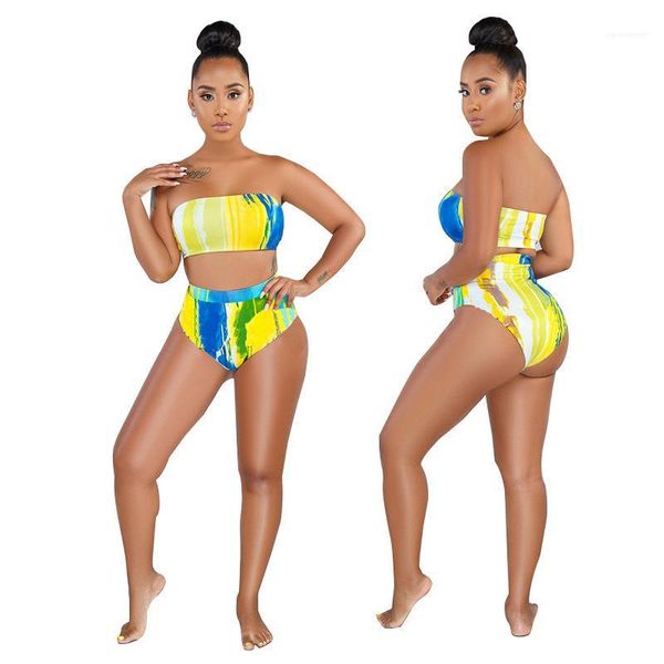 bikini women bathing suit summer ladies wrap chest shawl 3pcs set swimwear fashion print designer, White;black